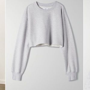Aritzia cozy fleece boyfriend cropped sweater